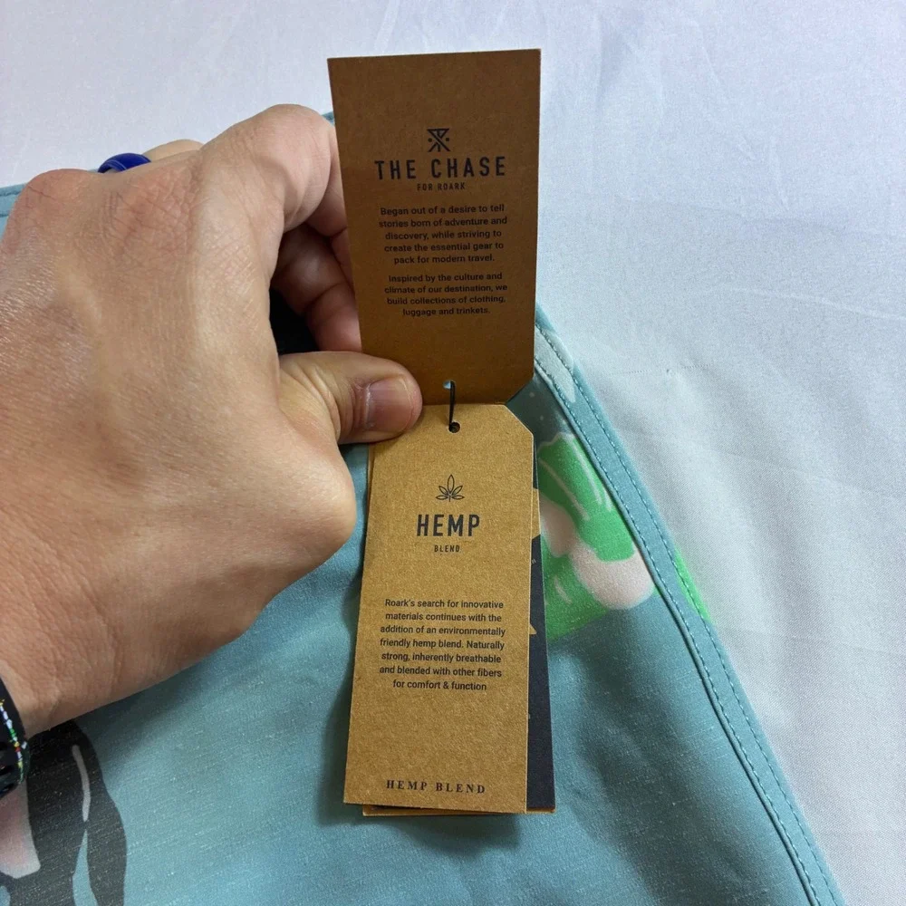 Roark Passage 18 Viaje Boardshorts Agave Blue Hemp Blend Mens 40 RB405 New